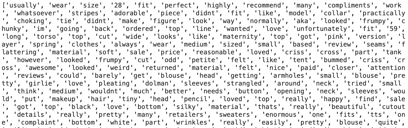 Beginning of corpus (Image by the author)